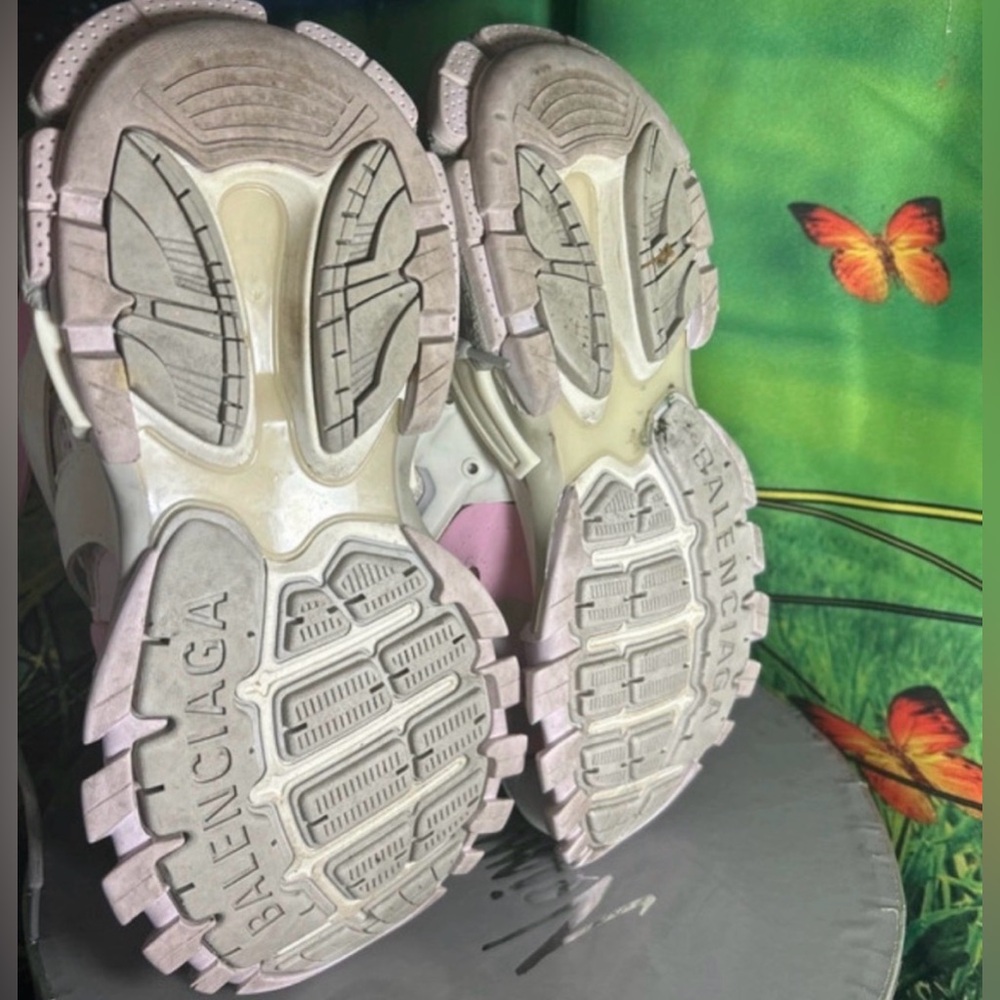 Balenciaga Authentic LED Track Sneakers in Gray and Pink with COA No Box-ON SALE - Picture 8 of 16